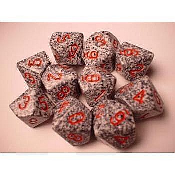 Zaruri - Chessex Speckled Polyhedral Ten d10 Set - Granite