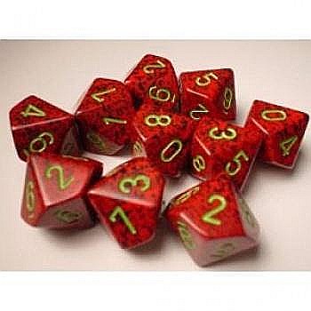 Zaruri - Chessex Speckled Polyhedral Ten d10 Set - Strawberry