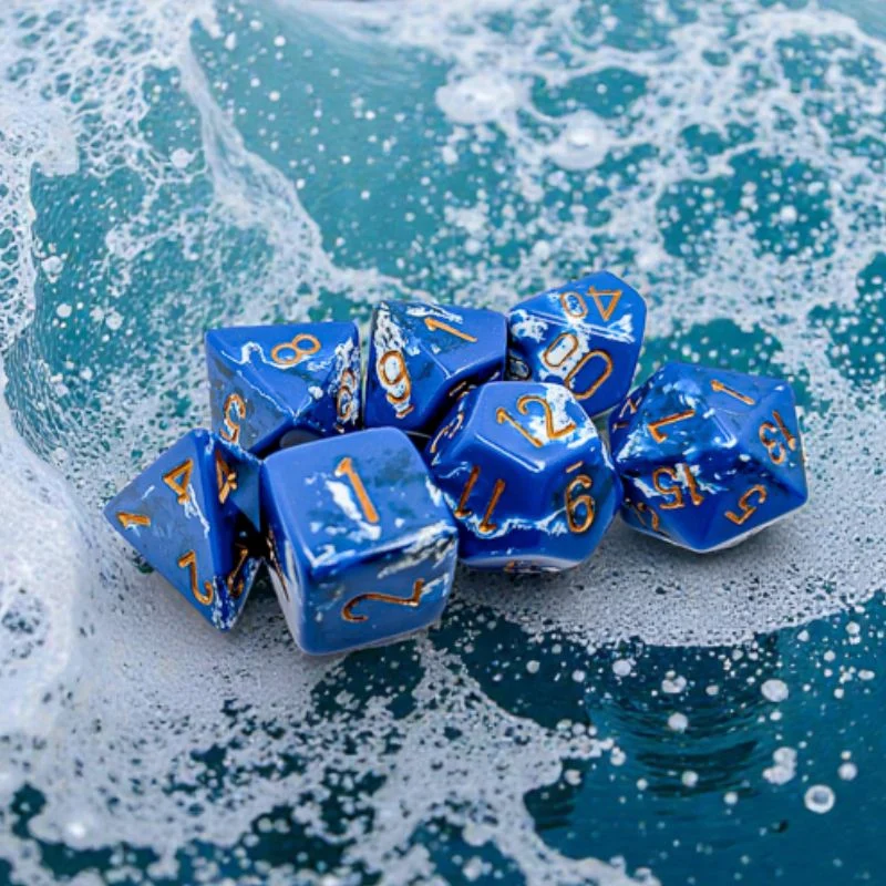 Board Games - Chessex Wavebreak Gold Set Zaruri Poliedrice RPG