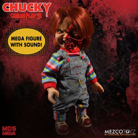 Child's Play 3 Designer Series Talking Pizza Face Chucky 38 cm [4]