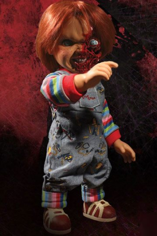 Child's Play 3 Designer Series Talking Pizza Face Chucky 38 cm [6]