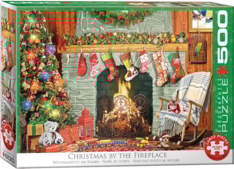 Puzzle 500 piese - Christmas by the Fireplace – Puzzle 500 piese XL