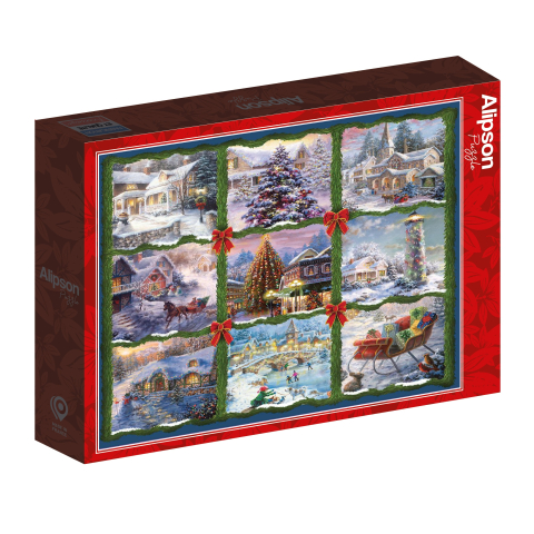 Puzzle 1000 piese - Christmas Nine Patch – Puzzle 1000 piese