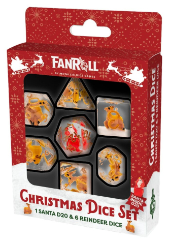 PRECOMENZI - Christmas Resin Dice Set Reindeer & Santa