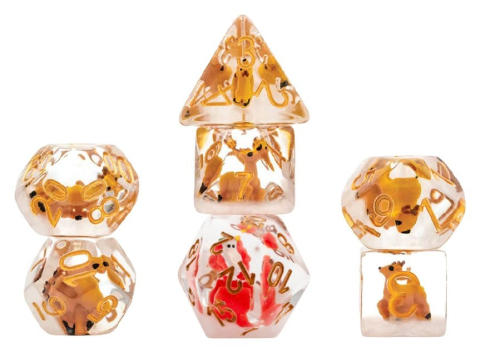 Christmas Resin Dice Set Reindeer & Santa [1]