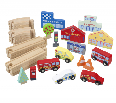 Circuit cu vehicule utilitare, Orange Tree Toys [2]