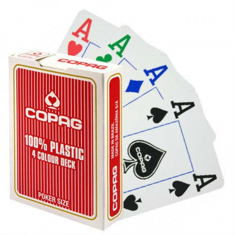 Board Games - Copag - 4 Colour Poker Cards Rosu