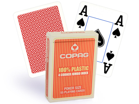 Board Games - Copag – 4 Corner Jumbo Poker Playing Cards (Red / Blue)