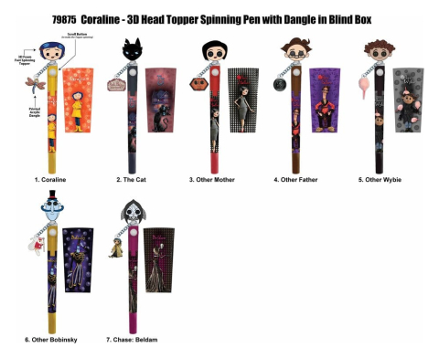 PRECOMENZI - Coraline 3D Head Topper Spinning Pen Display (12)