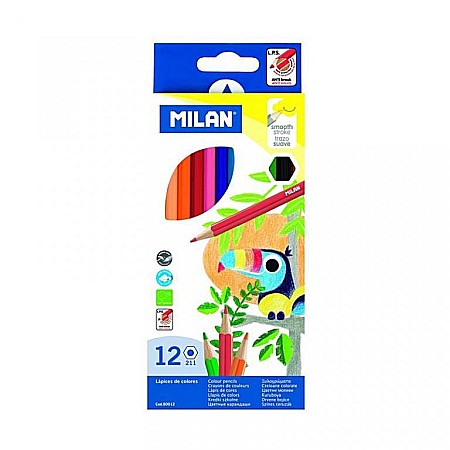 Coloriaj - Creioane colorate 12 culori hexagonal MILAN