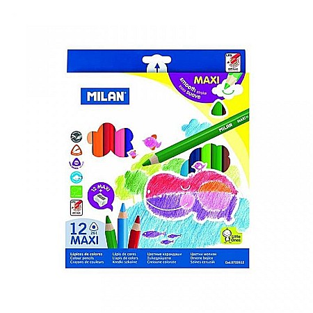 Reduceri - Creioane colorate 12 culori MAXI triunghiular MILAN