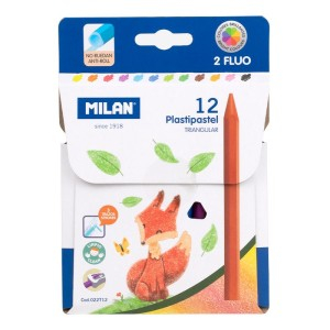 Creioane colorate, negre si accesorii - CREION CERAT 12 TRIUNGHIULAR MILAN 022T12