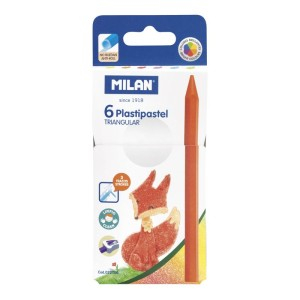 Creioane colorate, negre si accesorii - CREION CERAT 6 TRIUNGHIULAR MILAN 022T06