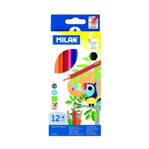 Creioane colorate, negre si accesorii - CREION COLOR 12 MILAN HEXAGONAL 80012