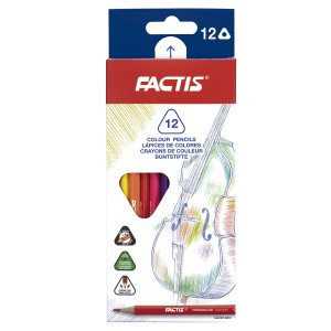Creioane colorate, negre si accesorii - CREION COLOR 12 TRIUNGHIULAR FACTIS