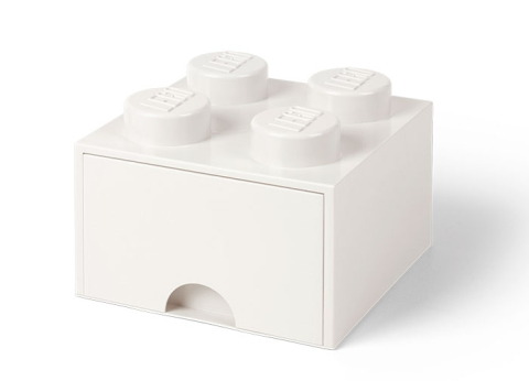 LEGO - Cutie depozitare LEGO 2x2 cu sertar, alb