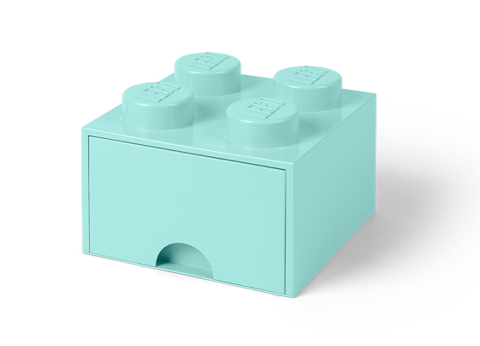 LEGO - Cutie depozitare LEGO 2x2 cu sertar, aqua