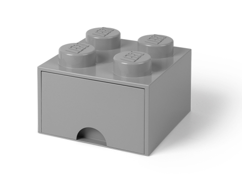 LEGO - Cutie depozitare LEGO 2x2 cu sertar, gri