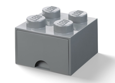 LEGO - Cutie depozitare LEGO 2x2 cu sertar, gri inchis