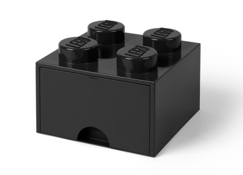 LEGO - Cutie depozitare LEGO 2x2 cu sertar, negru