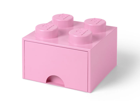 LEGO - Cutie depozitare LEGO 2x2 cu sertar, roz