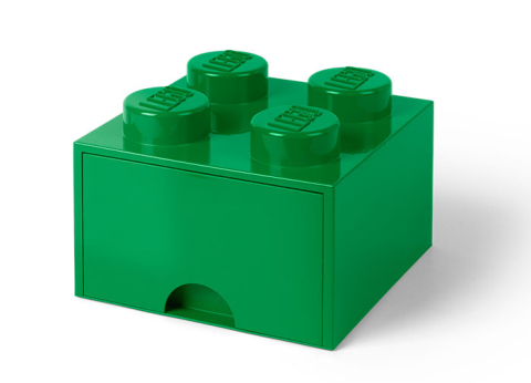 Cutii depozitare - Cutie depozitare LEGO 2x2 cu sertar, verde