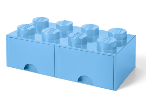 LEGO - Cutie depozitare LEGO 2x4 cu sertare, albastru deschis