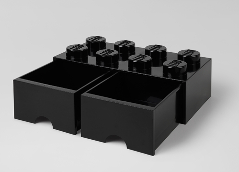 Cutie depozitare LEGO 2x4 cu sertare, negru [1]