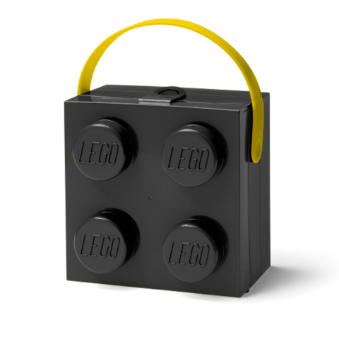 Recipiente alimentare - Cutie LEGO 2x2 - negru