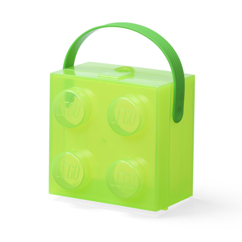 Recipiente alimentare - Cutie LEGO 2x2 - verde transparent