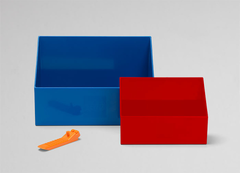 LEGO - Cutii de strâns piese - albastru ?i ro?u