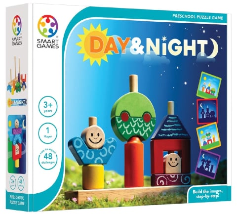 Smart Games - Day & Night – Joc de logica din lemn pentru copii 2+