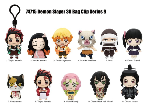 PRECOMENZI - Demon Slayer: Kimetsu no Yaiba 3D PVC Bag Clips Series 9 Blind Bag Display (24)