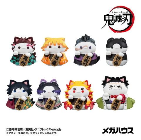 PRECOMENZI - Demon Slayer: Kimetsu no Yaiba Mega Cat Project Trading Figure Fortune Cats Ver. 01 7 cm Blind Box Assortment (6)