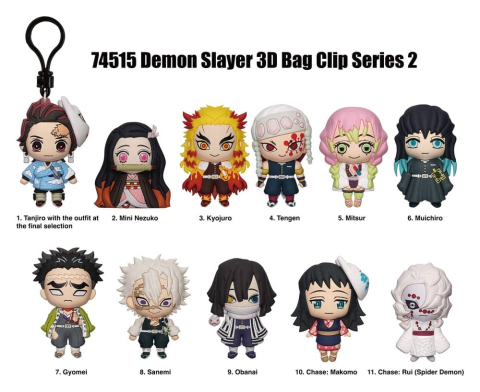 Fashion & Accessories - Demon Slayer: Kimetsu no Yaiba PVC Bag Clips Series 2 Display (24)