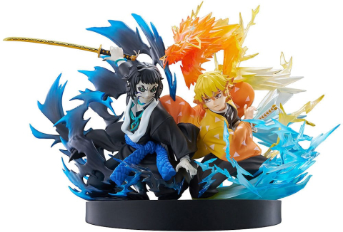 PRECOMENZI - Demon Slayer: Kimetsu no Yaiba PVC Statue Zenitsu Agatsuma & Kaigaku 15 cm