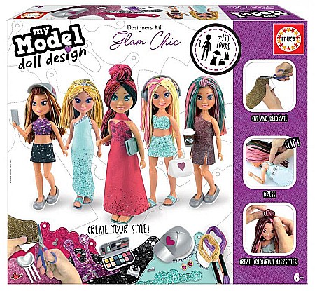 Jocuri si jucarii - Design Your Doll Glam Chic Educa 19170