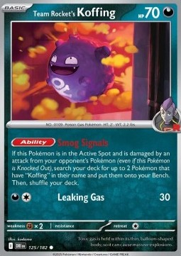 Carti singles - Destined Rivals Team Rocket's Koffing (DRI 125)