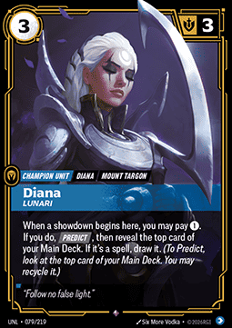 Singles Trading Card Games - Diana, Lunari (V.1 - Rare) Unleashed - Singles 079