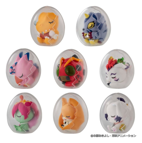 Digimon Adventure Mega Egg Figure Mini Figures Good Night Digicolle! 8 cm Blind Box Display (8) [8]