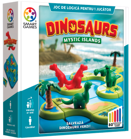 Dinosaurs Mystic Islands Joc de Logica cu 80 de Provocari (limba romana) Smart Games - Dinosaurs Mystic Islands Joc de Logica cu 80 de Provocari (limba romana)