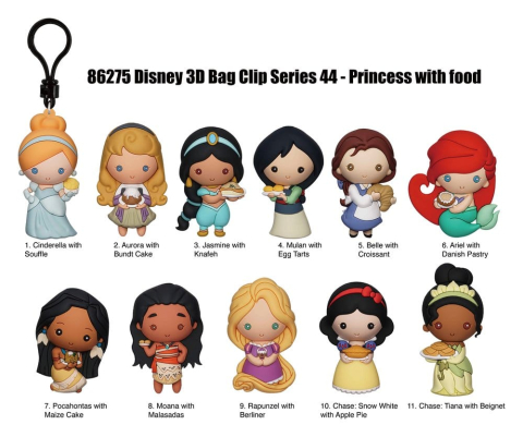 Fashion & Accessories - Disney 3D PVC Bag Clips Princess with Food Serie 44 Display (24)