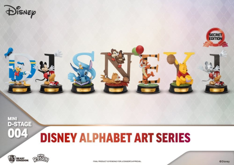 PRECOMENZI - Disney Mini Diorama Stage Statues 6-pack Alphabet Art 10 cm