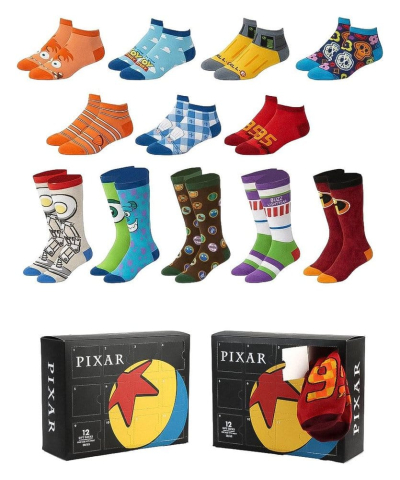 Fashion & Accessories - Disney Pixar Socks 12-Pack 38-45