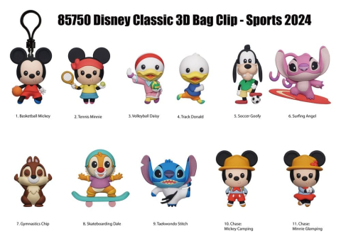 Fashion & Accessories - Disney Sports 3D PVC Bag Clips Series 55 Blind Bag Display (24)