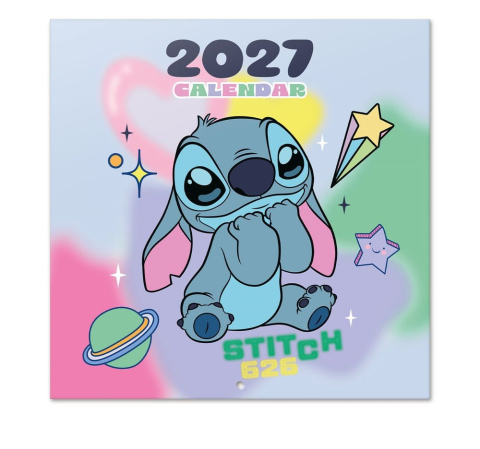 PRECOMENZI - Disney Stitch 2027 Wall Calendar 30 x 30 cm