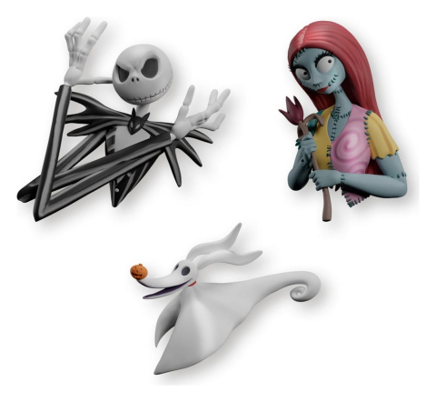 PRECOMENZI - Disney The Nightmare Before Christmas Set of 3 Magnets 5 cm