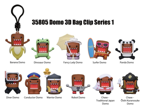 PRECOMENZI - Domo-kun 3D PVC Bag Clips Series 1 Display (24)