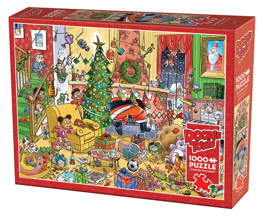 Puzzle 1000 piese - Doodletown: Catching Santa – Puzzle 1000 piese