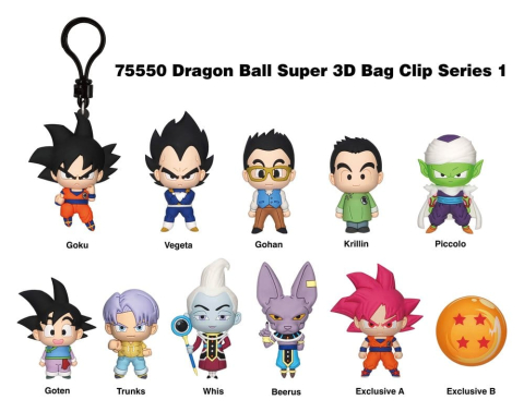 PRECOMENZI - Dragon Ball Super 3D PVC Bag Clips Series 1 Display (24)